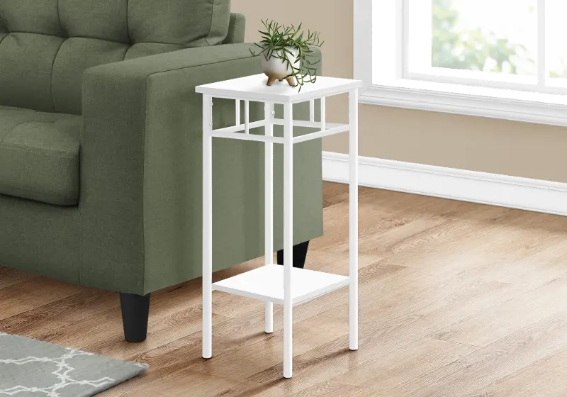 Belle White Contemporary Accent Table