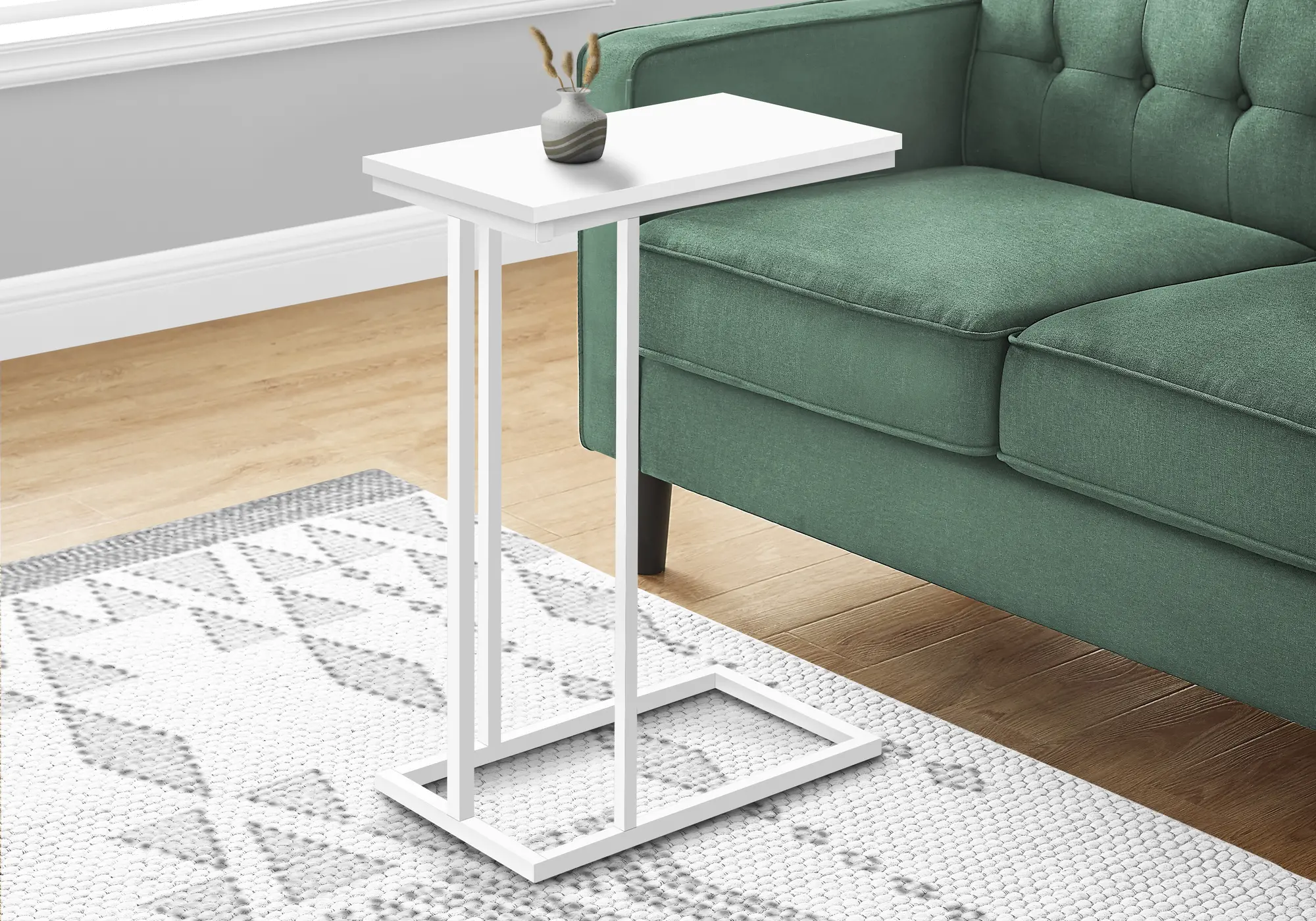 Eliza White Contemporary Accent Table-2
