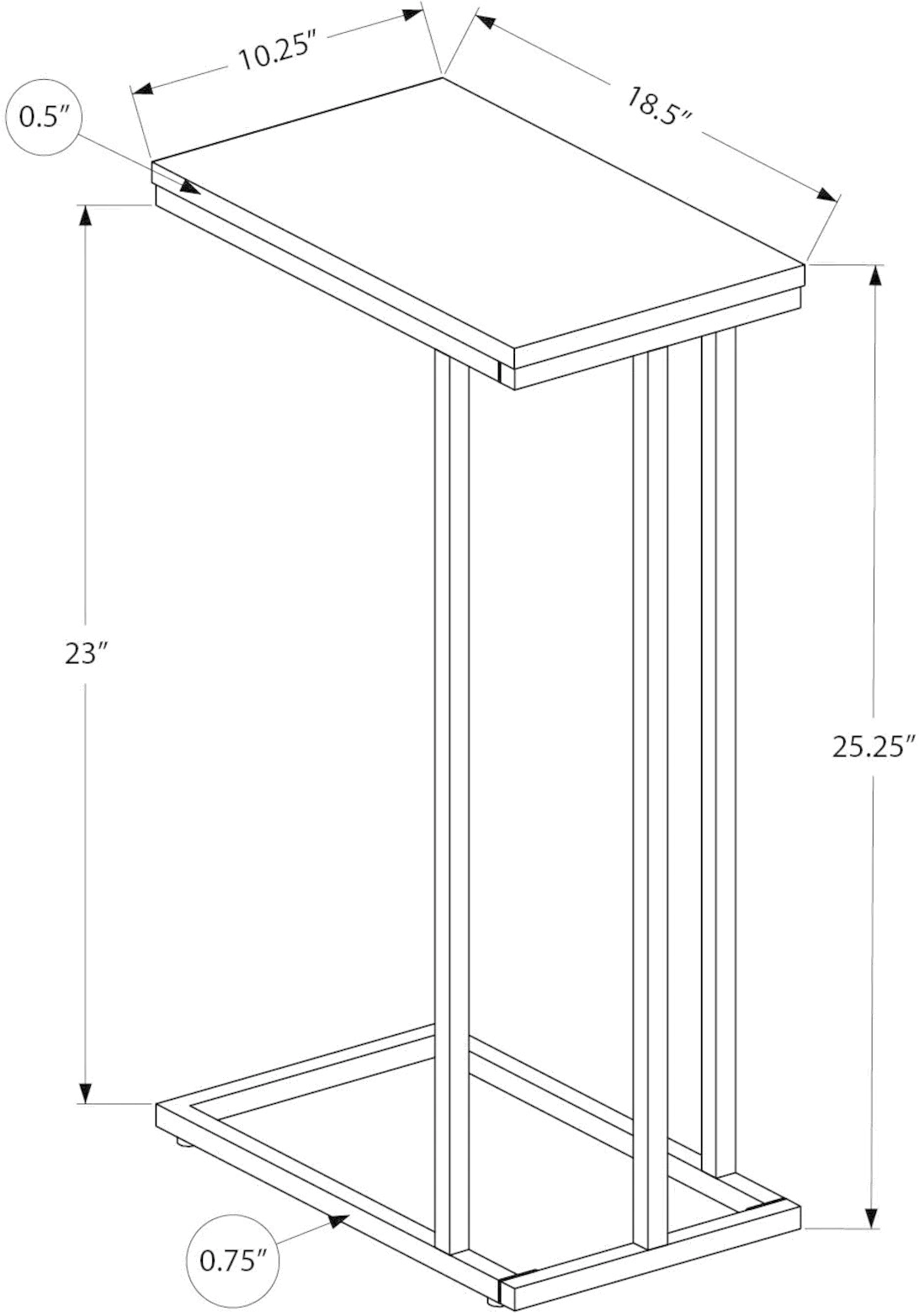 Eliza White Contemporary Accent Table-6