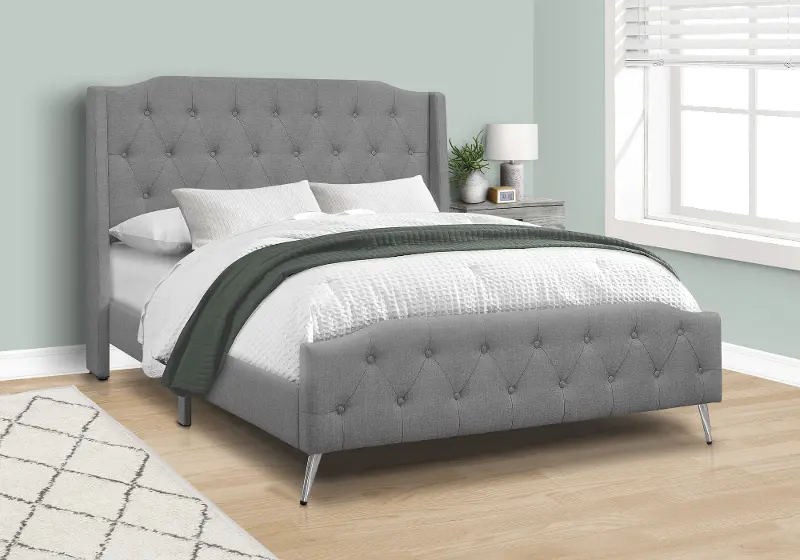 Grace Gray Upholstered Queen Bed