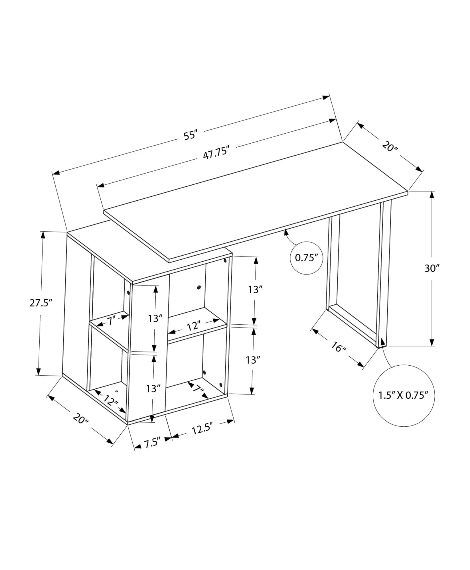Phineas Black Home Office Desk-8
