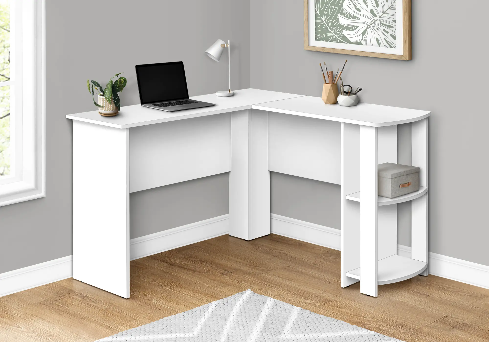 White Corner Office Desk-2