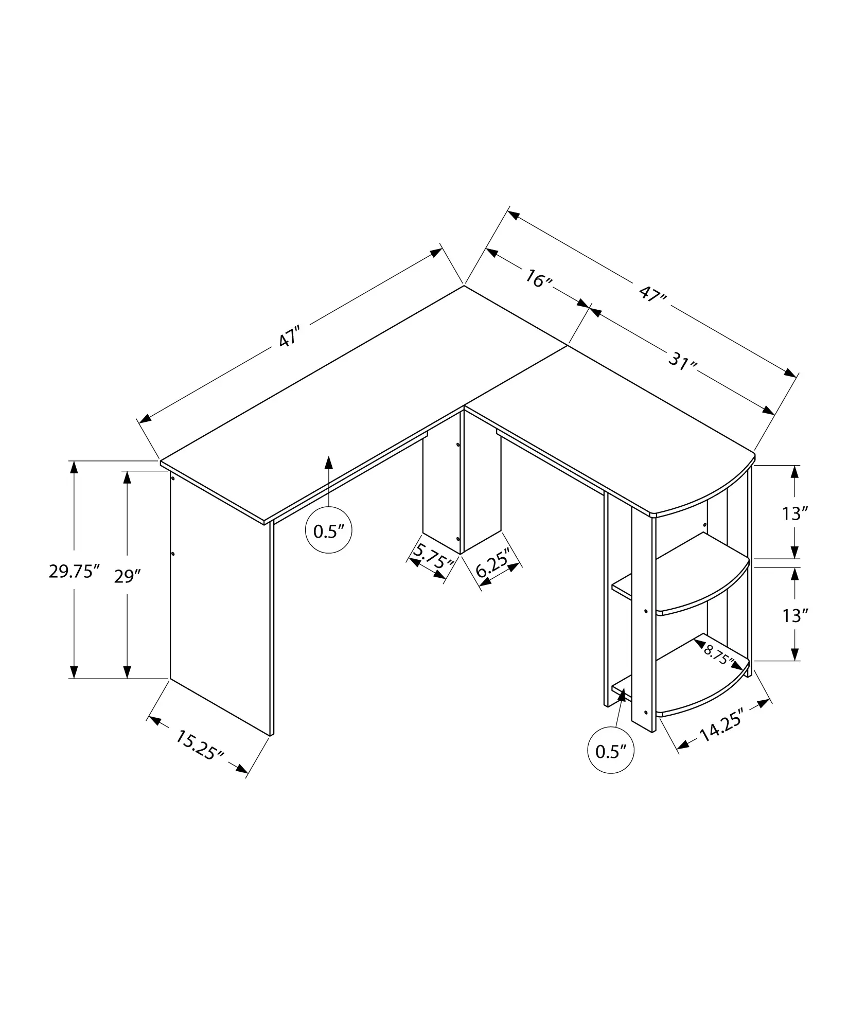 White Corner Office Desk-3