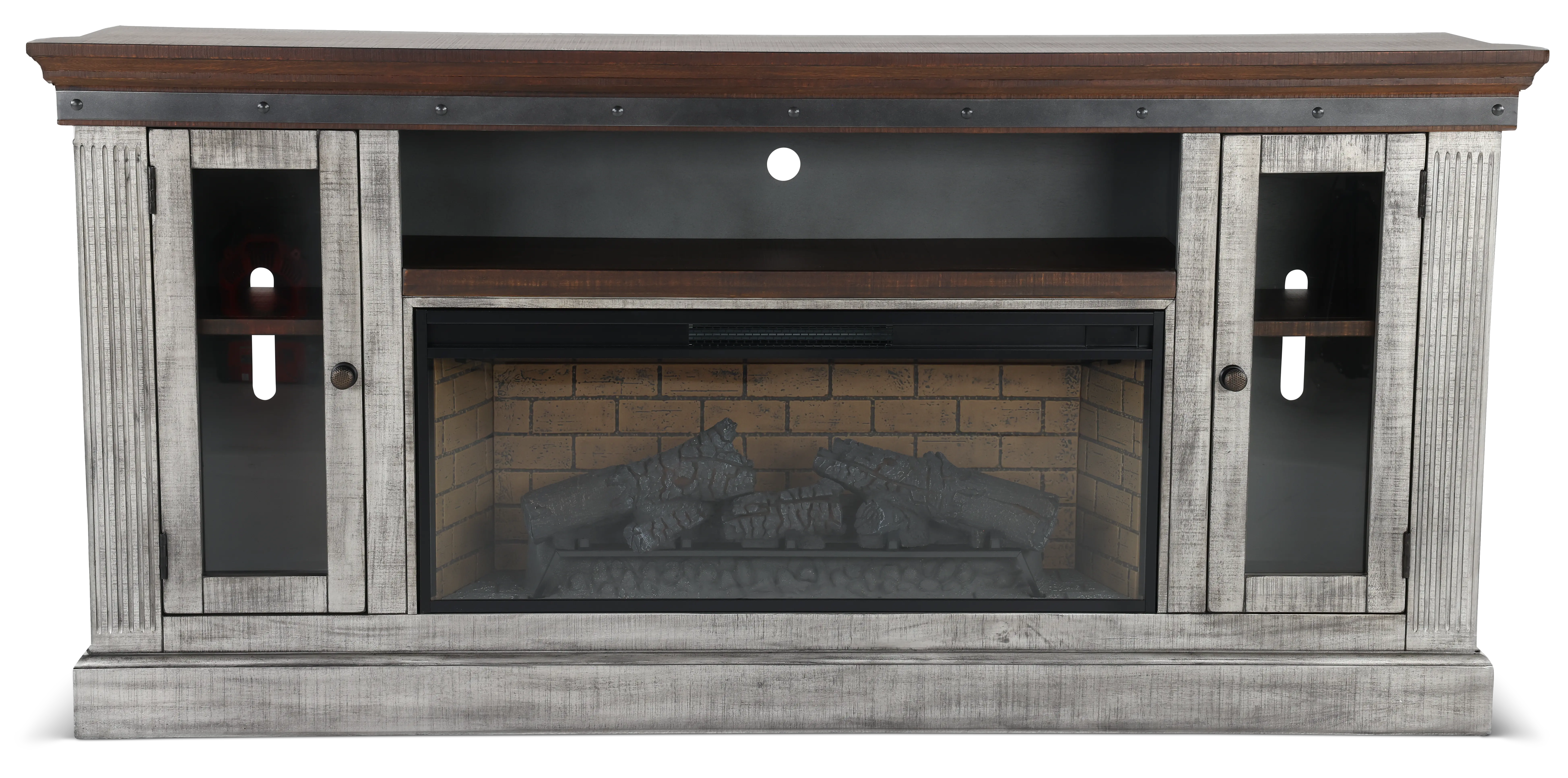 Avalon Gray 82 Fireplace TV Stand-1