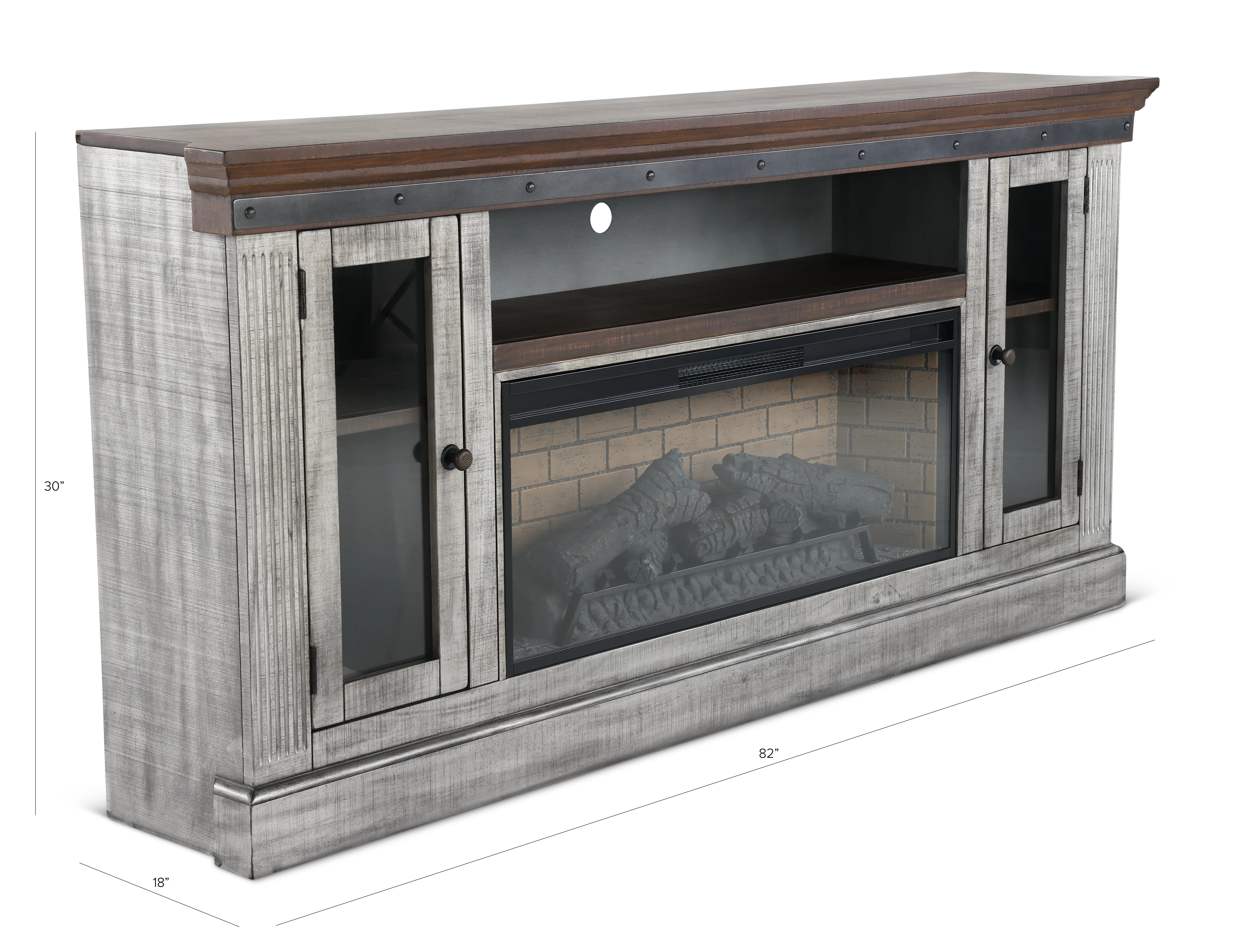Avalon Gray 82 Fireplace TV Stand-3