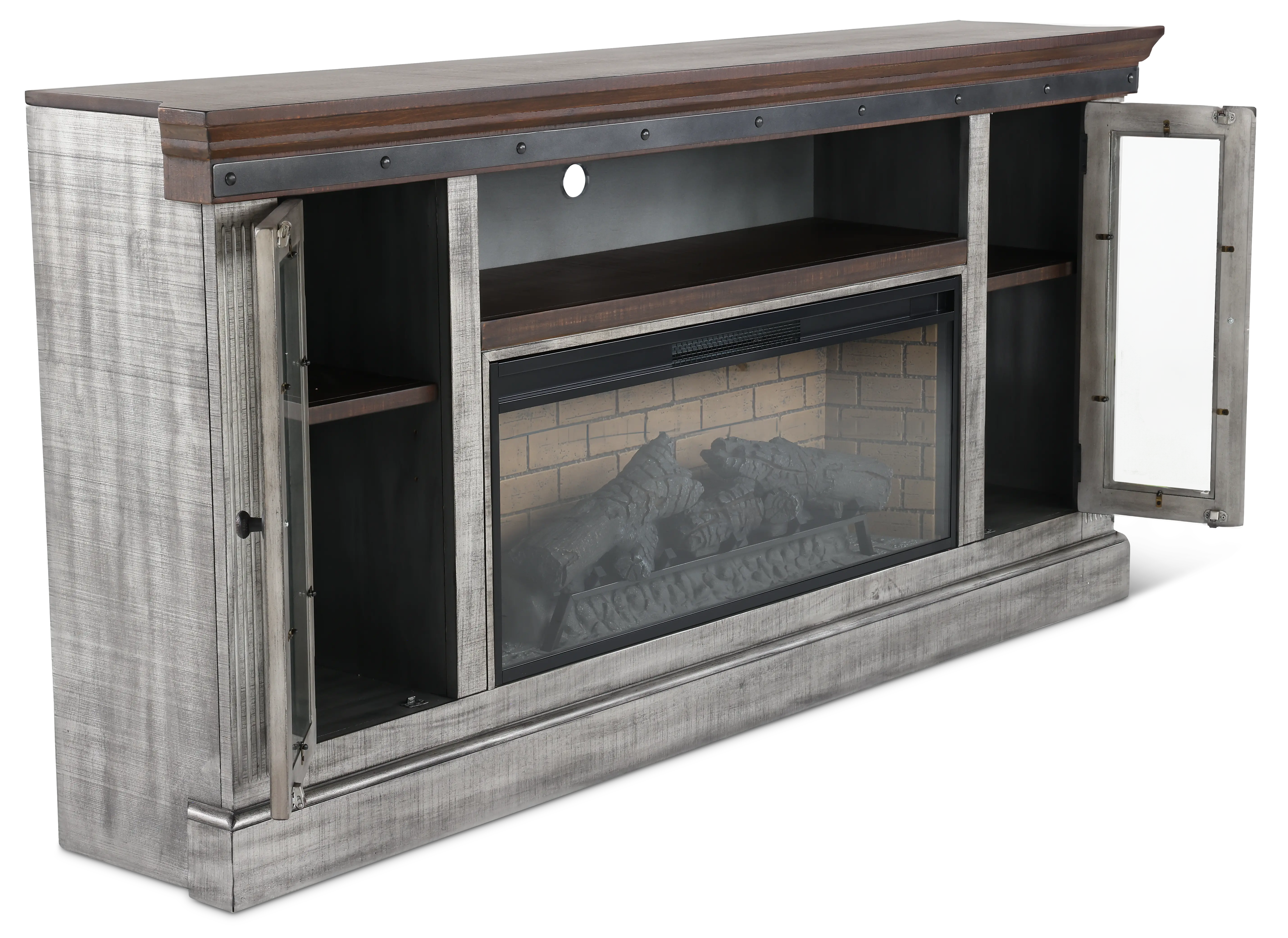 Avalon Gray 82 Fireplace TV Stand-4