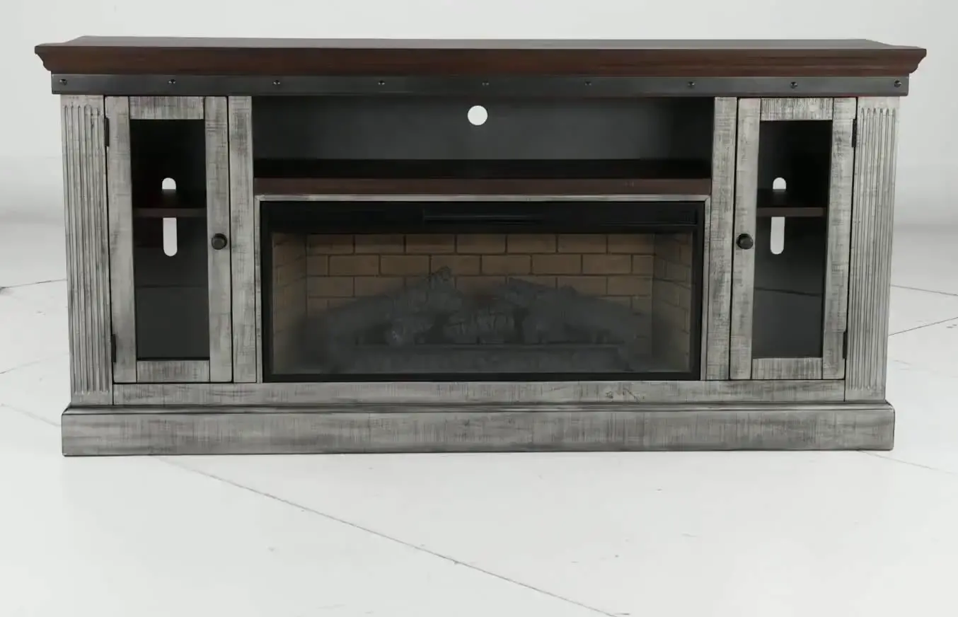 Avalon Gray 82 Fireplace TV Stand-5
