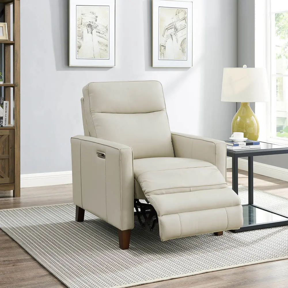 Havana Vanilla White Zero Gravity Power Recliner-2