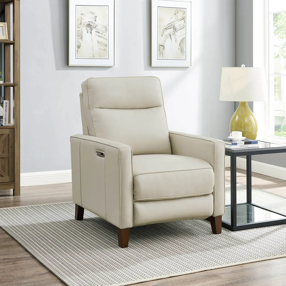 Havana Vanilla White Zero Gravity Power Recliner-4