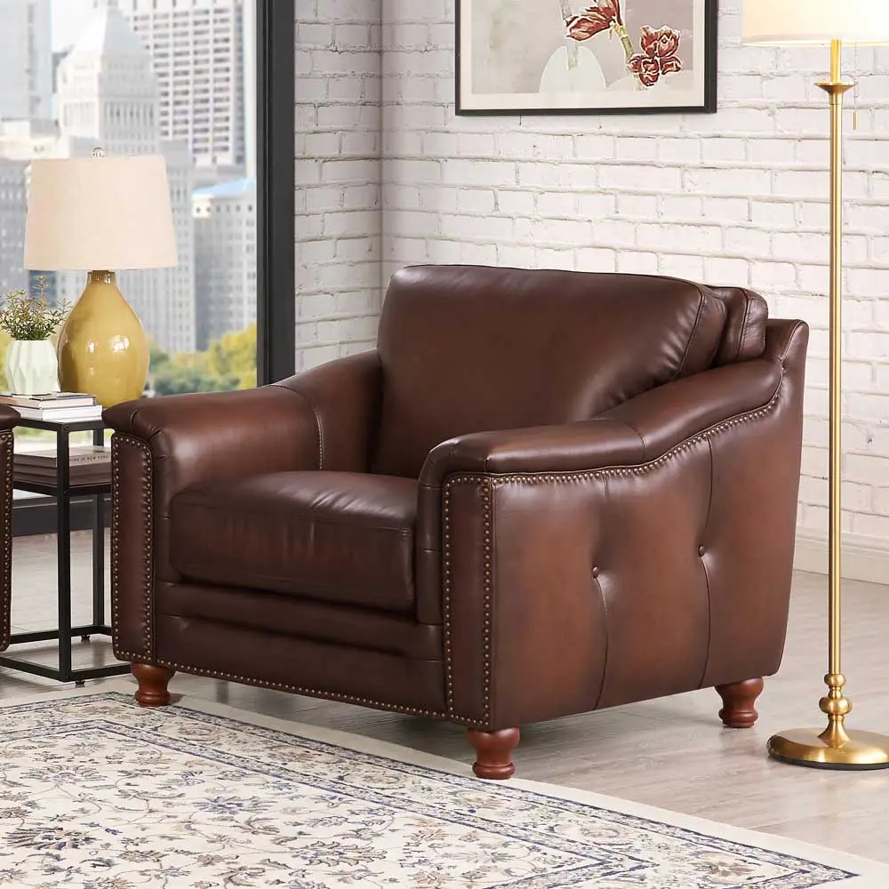 Billingham Caramel Brown Leather Chair-2