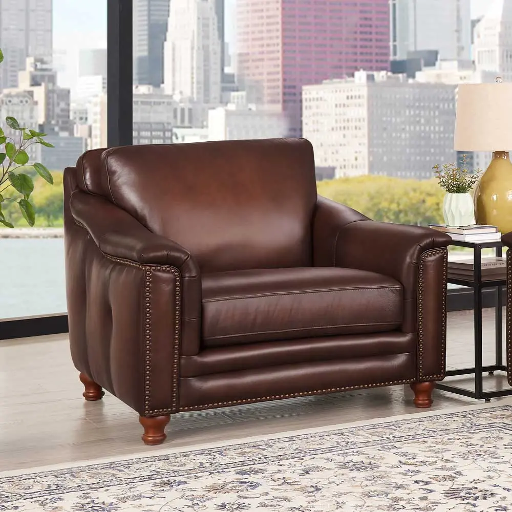 Billingham Caramel Brown Leather Chair-3