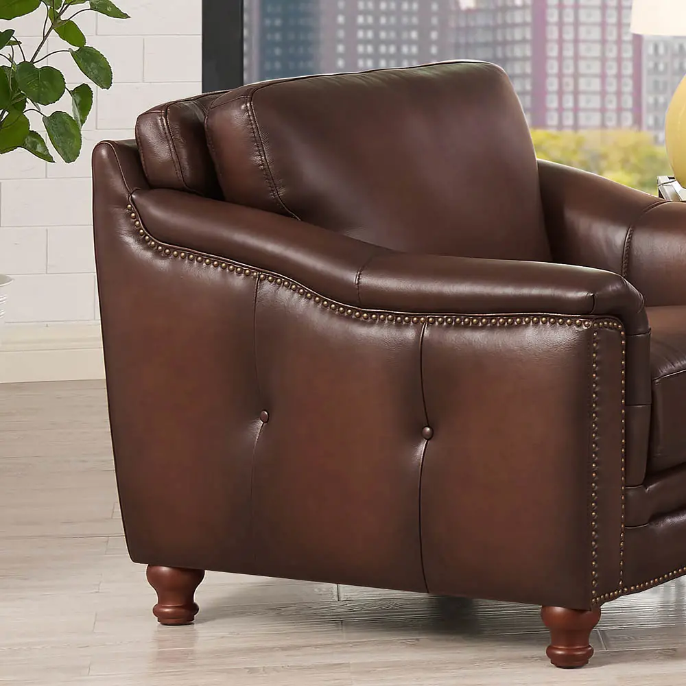 Billingham Caramel Brown Leather Chair-4