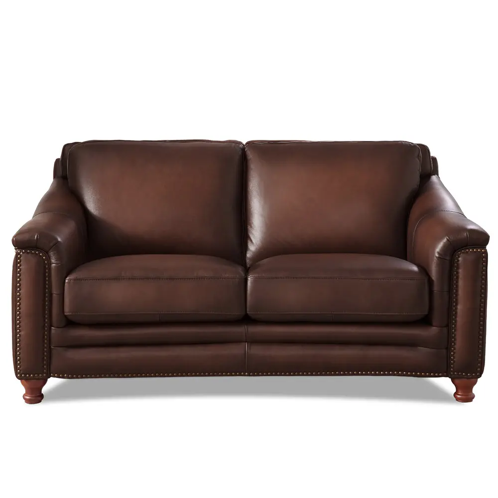 Billingham Caramel Brown Leather Loveseat-5