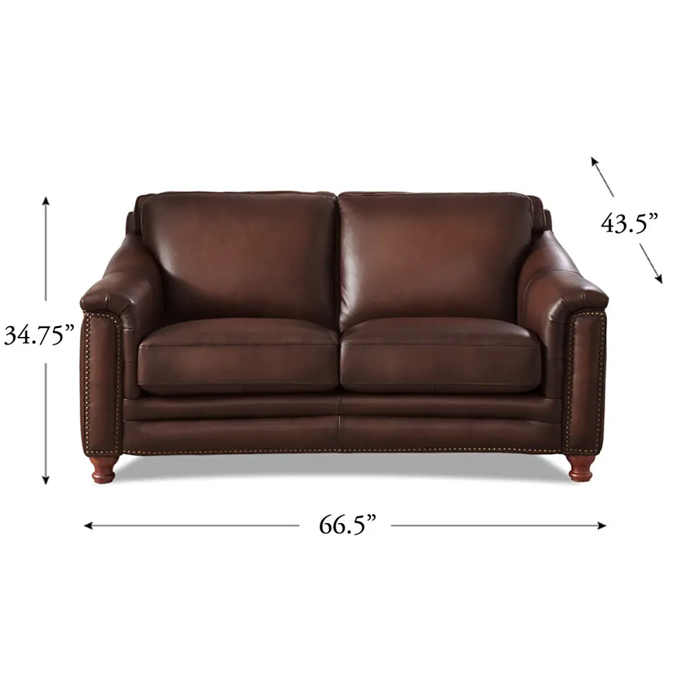 Billingham Caramel Brown Leather Loveseat-6