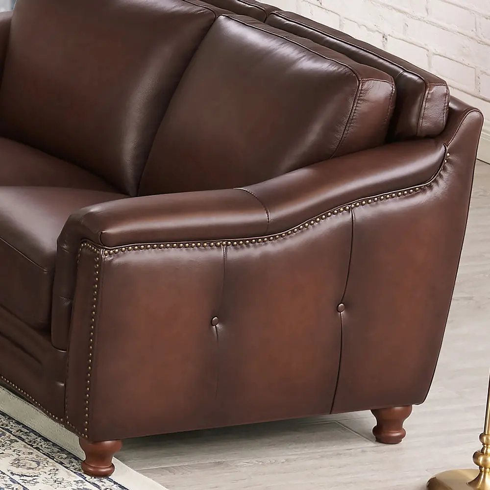 Billingham Caramel Brown Leather Sofa-5