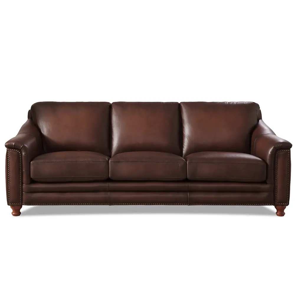 Billingham Caramel Brown Leather Sofa-6