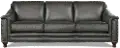 Billingham Ash Gray Leather Sofa