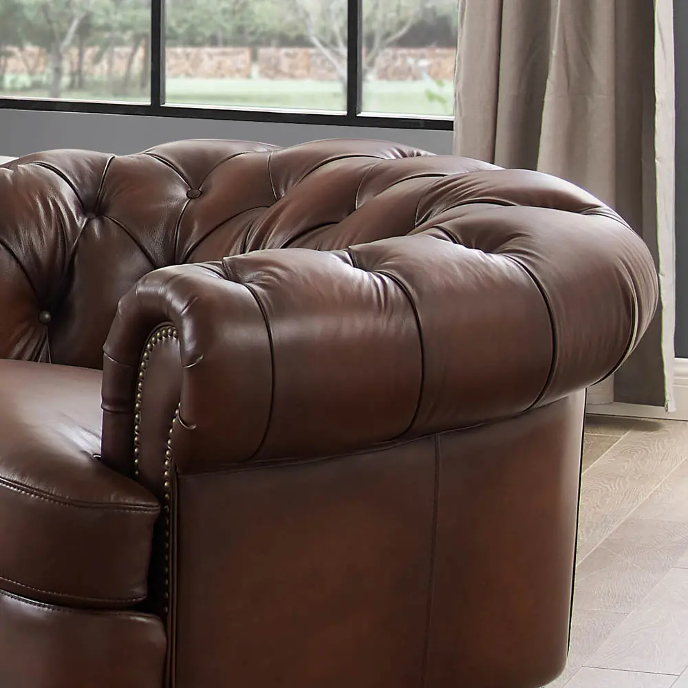 Nottingham Caramel Brown Leather Chair-3