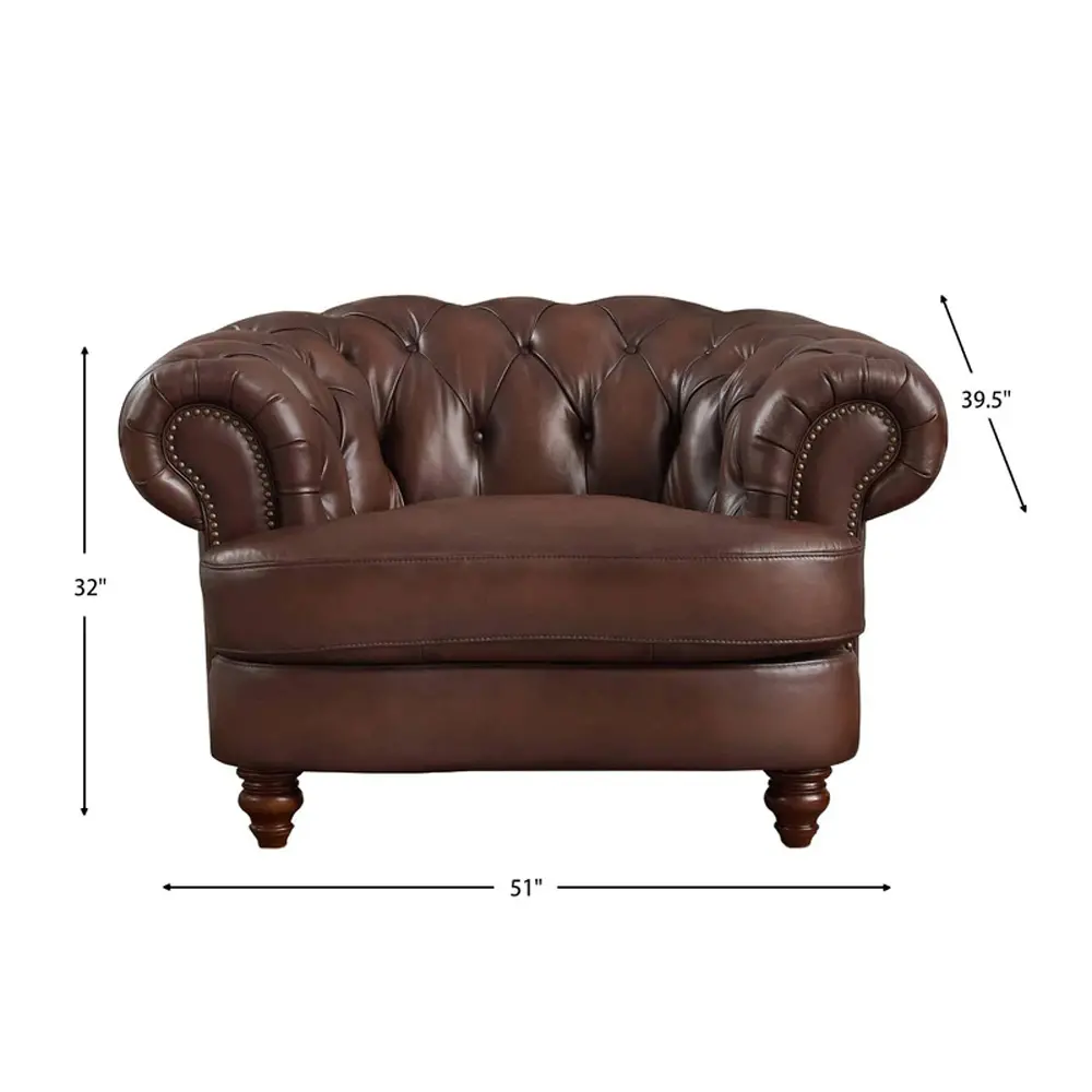 Nottingham Caramel Brown Leather Chair-5