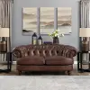 Nottingham Caramel Brown Leather Loveseat