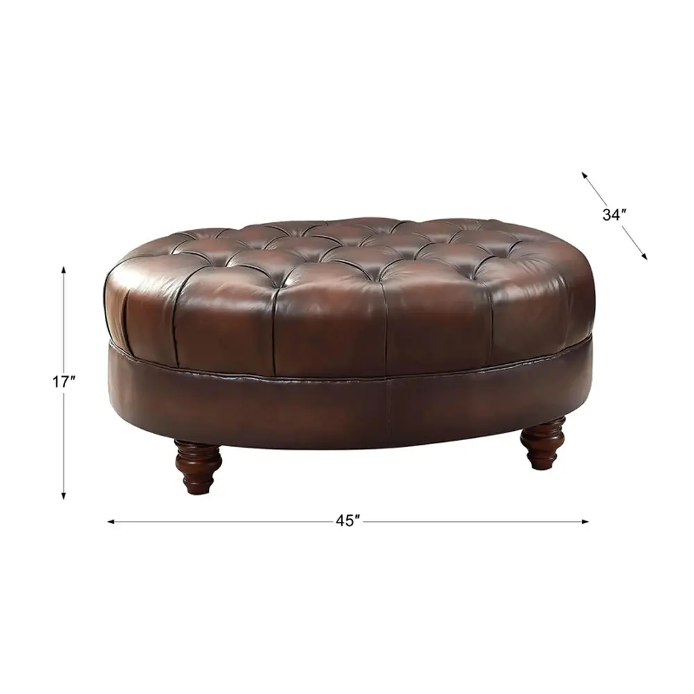 Nottingham Caramel Brown Leather Ottoman-3