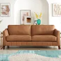 Sara Saddle Brown Leather Sofa