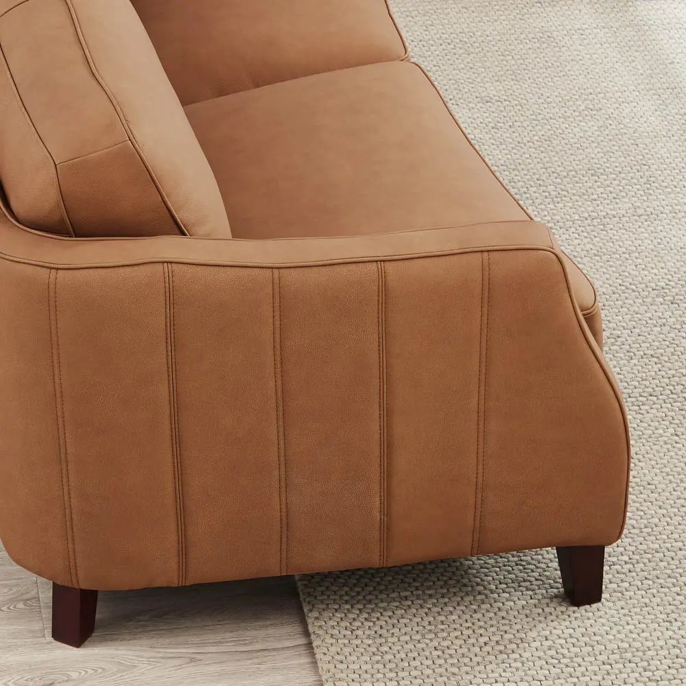 Sara Saddle Brown Leather Loveseat-5