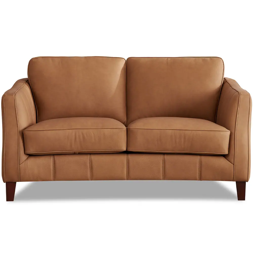 Sara Saddle Brown Leather Loveseat-6