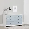 15589 Plenny White & Blue 6-Drawer Double Dresser