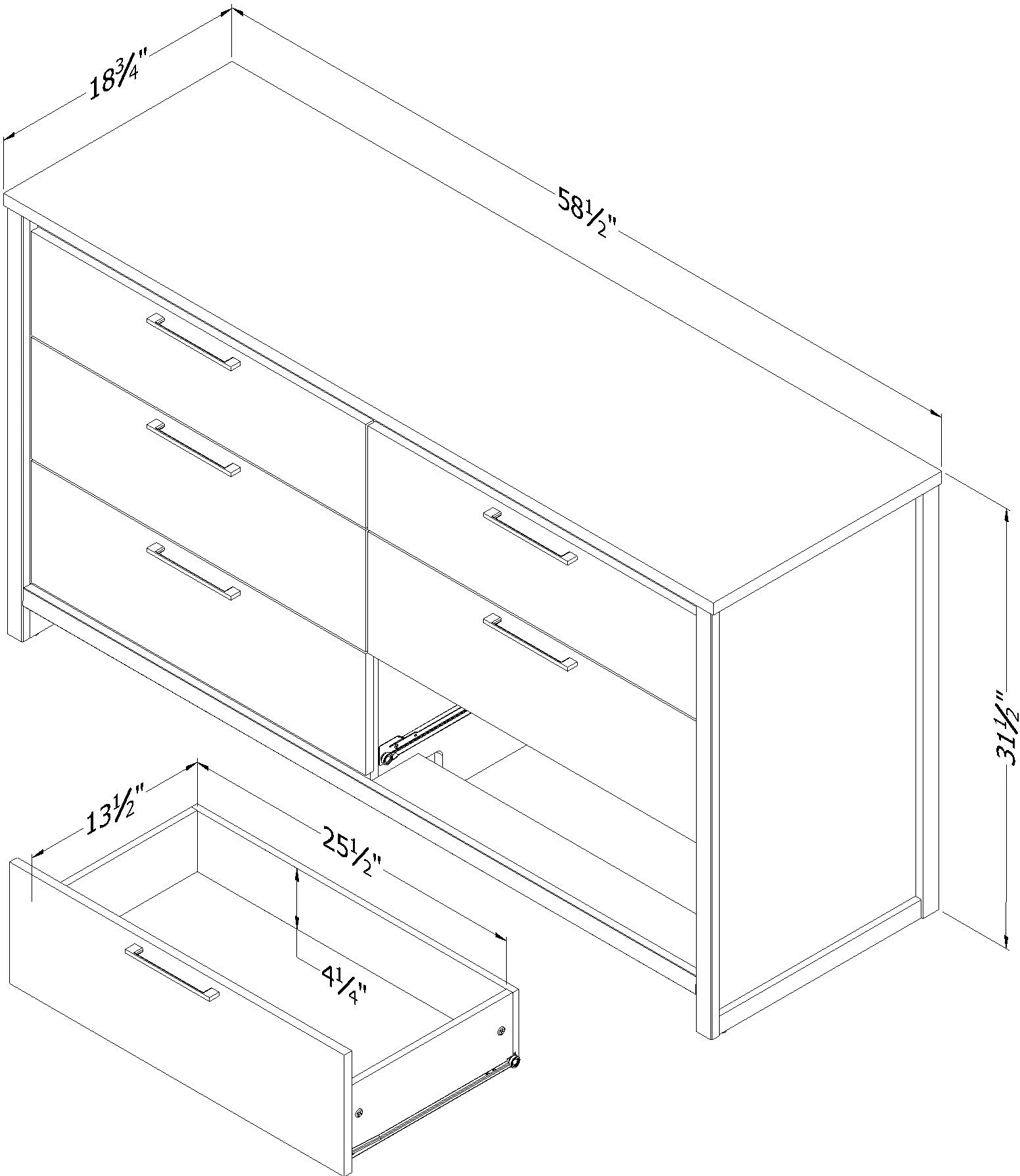 15840 Munich Natural and White Dresser - South Shore-4