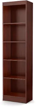 7246758 South Shore Axess Royal Cherry 5-Shelf Narrow Bookcase