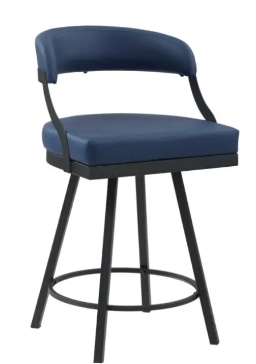 Polson Blue Faux Leather Counter-Height Stool-1