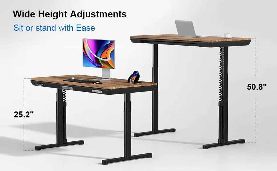 ErgoFx Adjustable Height Standing Desk With Walnut Desktop-6
