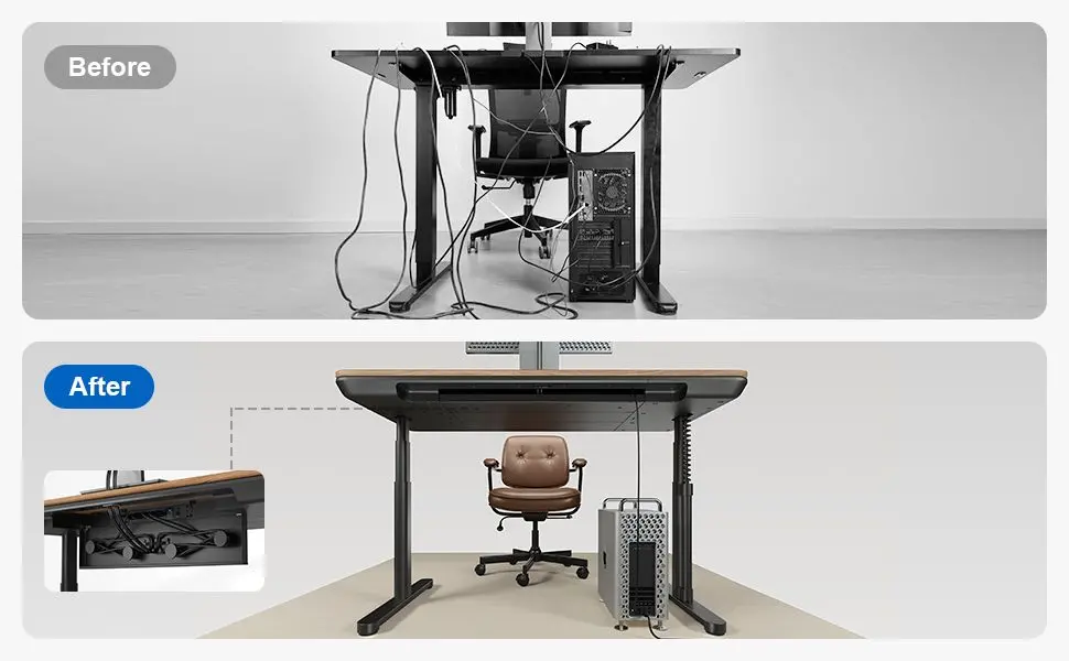 ErgoFx Adjustable Height Standing Desk With Walnut Desktop-9