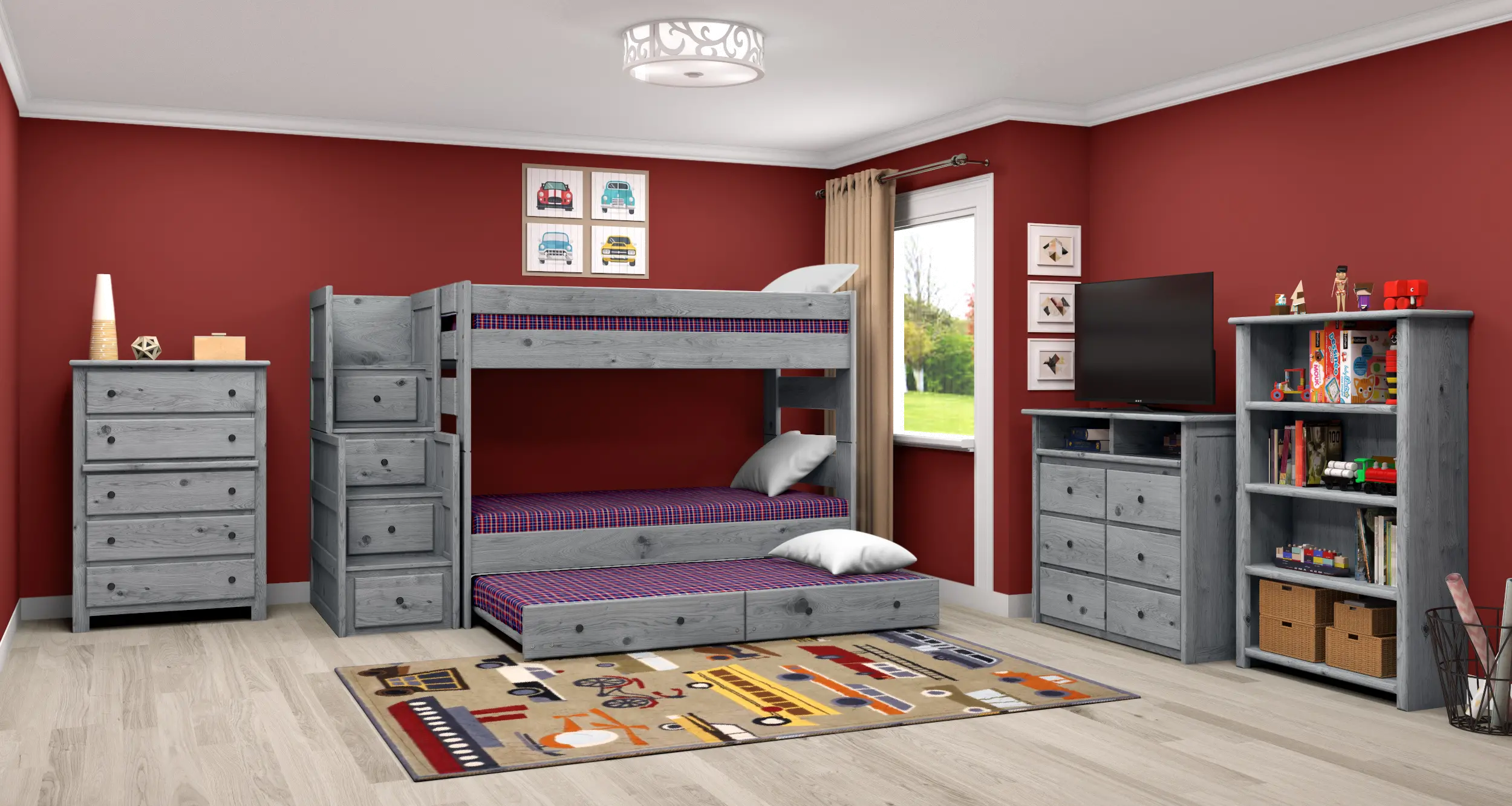 High Sierra Gray Twin-over-Twin Bunk Bed-2