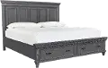 Carmen Slat Gray Queen Storage Bed
