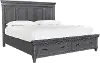 Carmen Slat Gray King Storage Bed