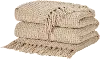 ZH225/BEIGE-THROW Mina Beige Waffle Weave Throw Blanket