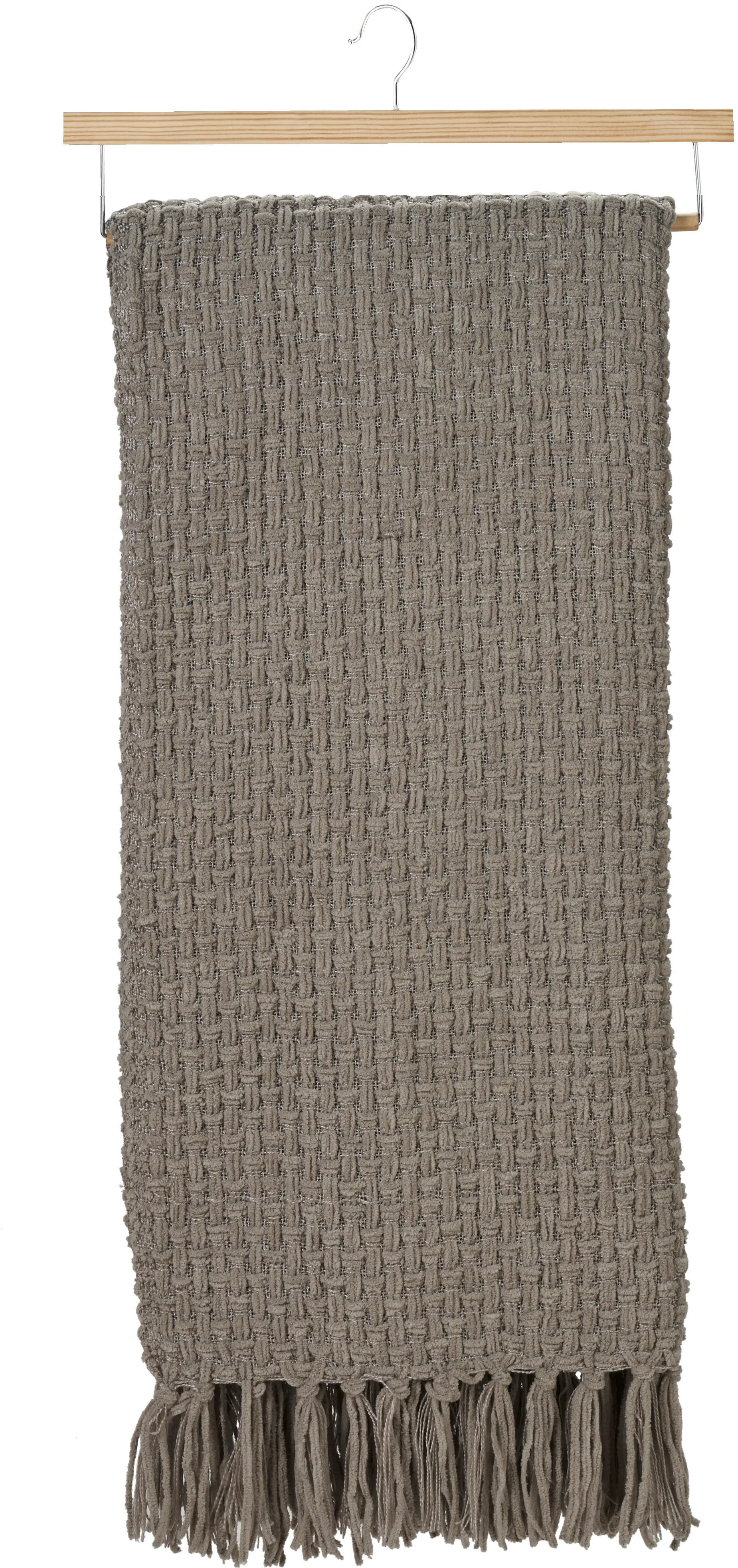 ZH225/GREY-THROW Mina Gray Waffle Weave Throw Blanket-3