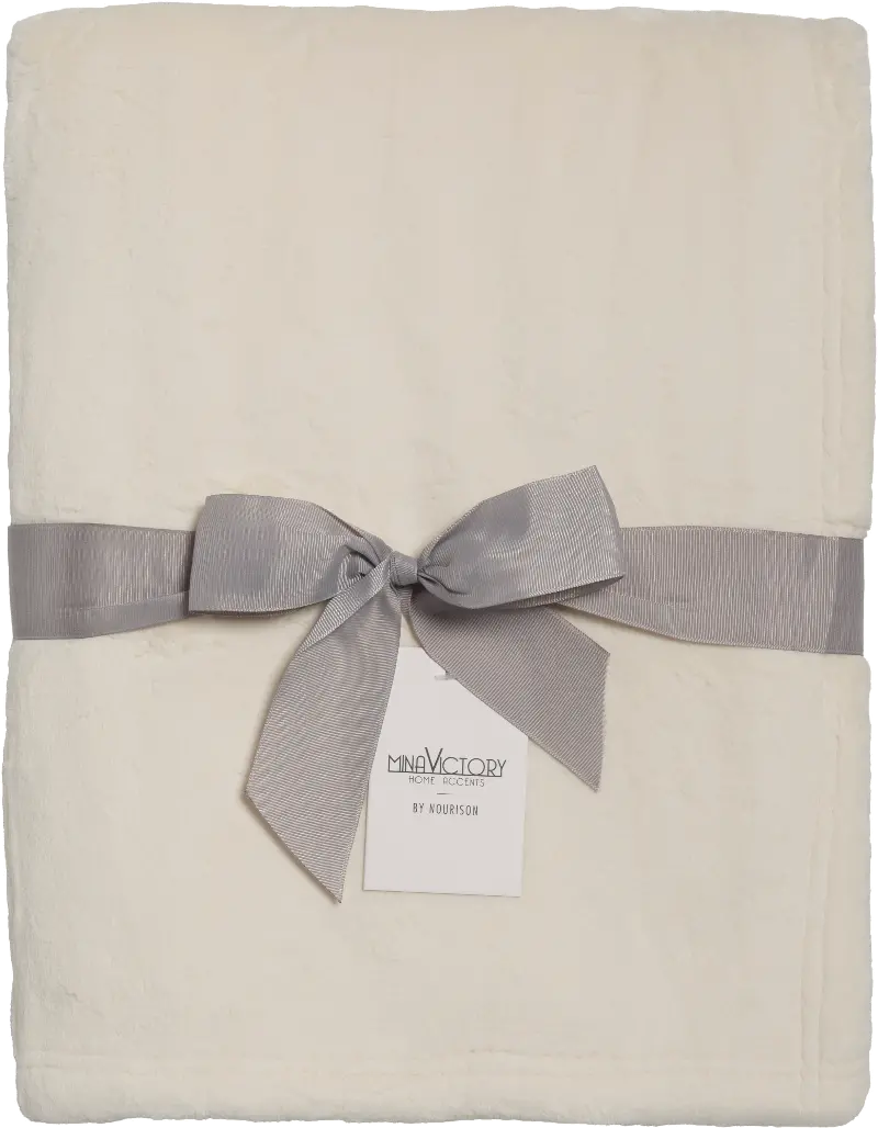 Ultra Soft Ivory Faux Fur Throw Blanket