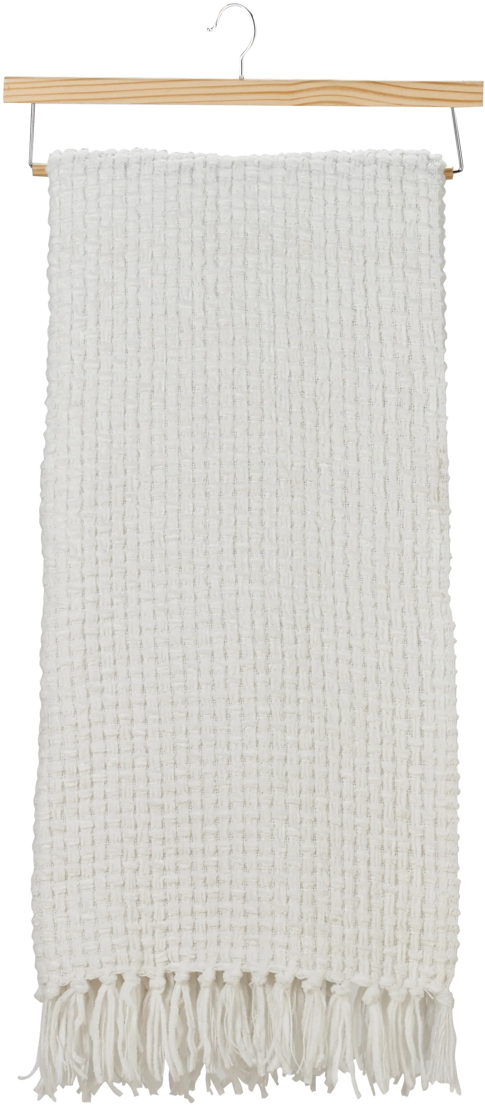 ZH225/WHITE-THROW Mina White Waffle Weave Throw Blanket-3