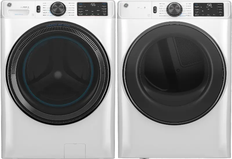 GE Front Load Electric Laundry Pair - White