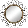 36 Inch Daisy Decorative Wall Mirror - Black/Tan