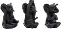 Black Assorted Yoga Elephants
