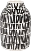 7-Inch Black and White Decorative Tribal Vase