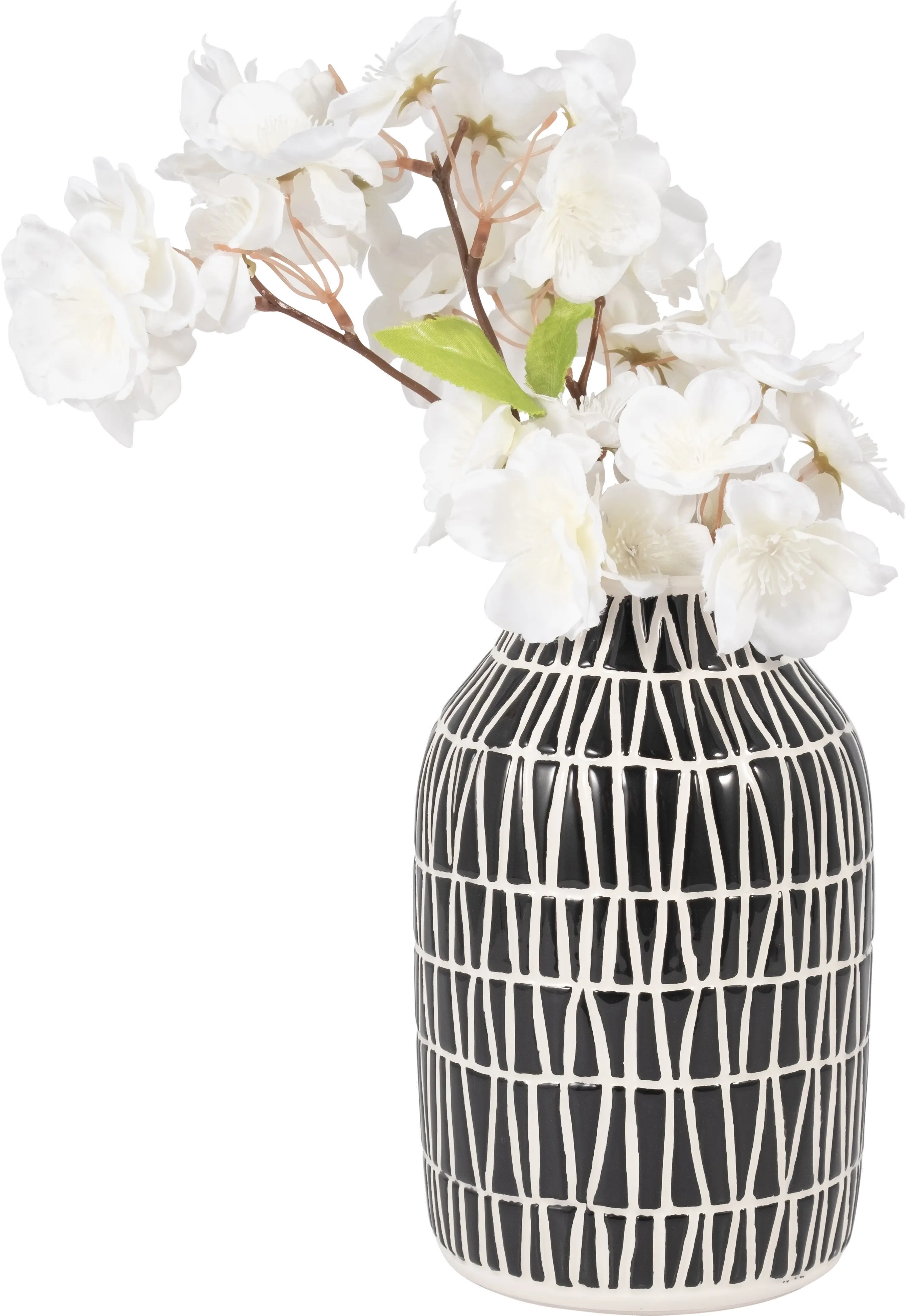 7-Inch Black and White Decorative Tribal Vase-2