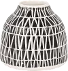 5-Inch Black and White Decorative Tribal Vase