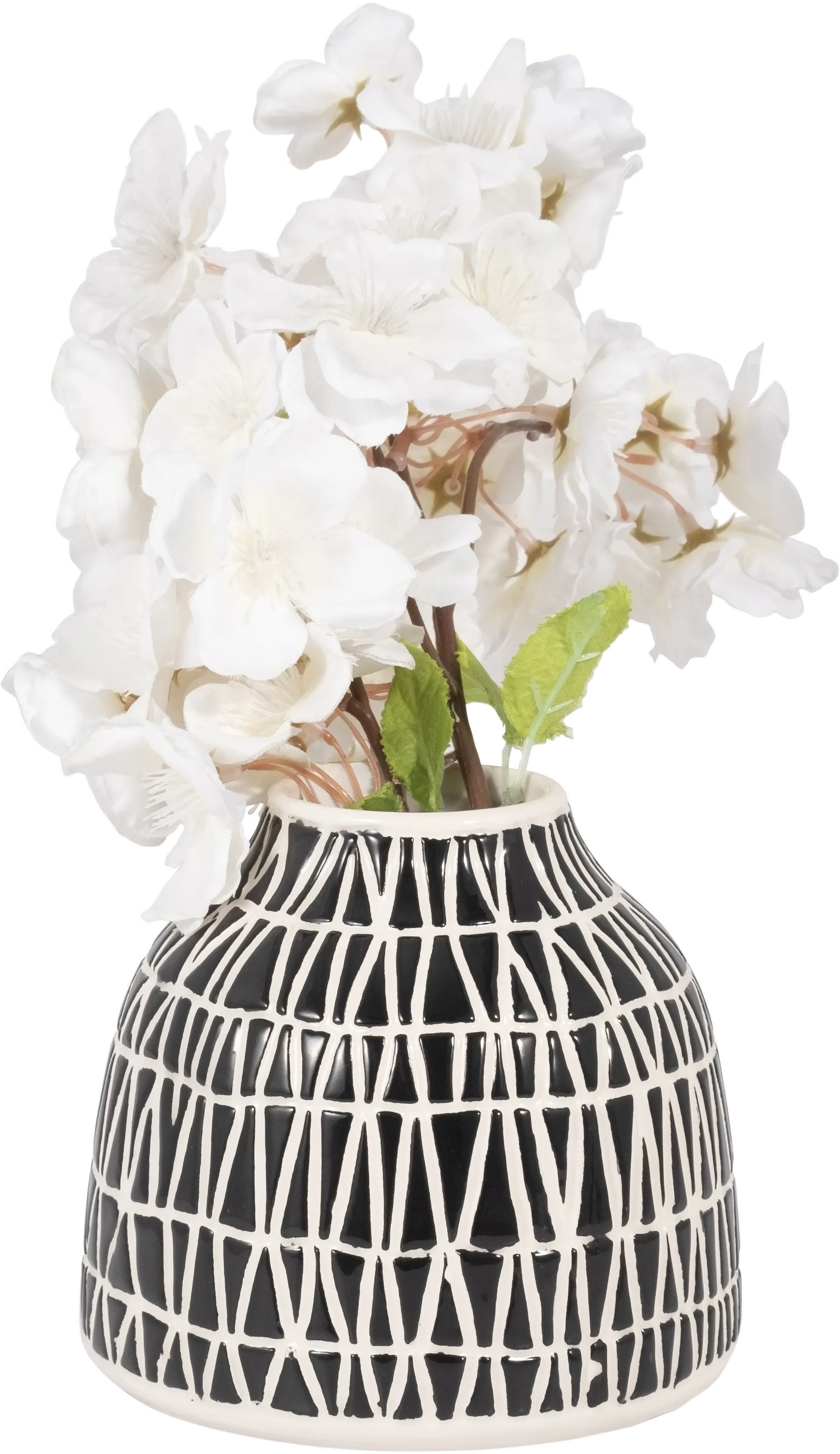 5-Inch Black and White Decorative Tribal Vase-2