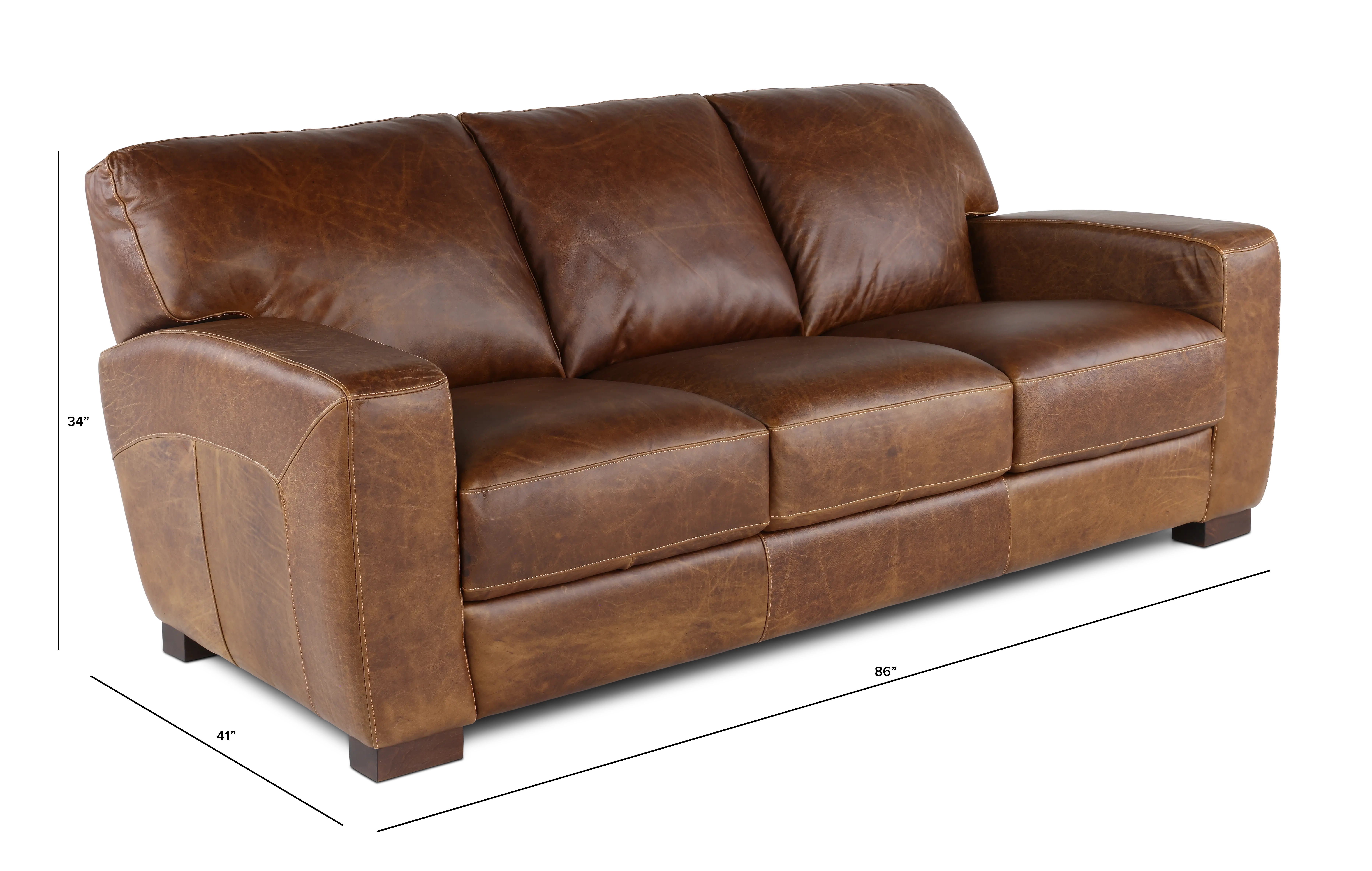Dakota Brown Leather Sofa-3
