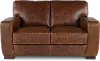 Dakota Brown Leather Loveseat